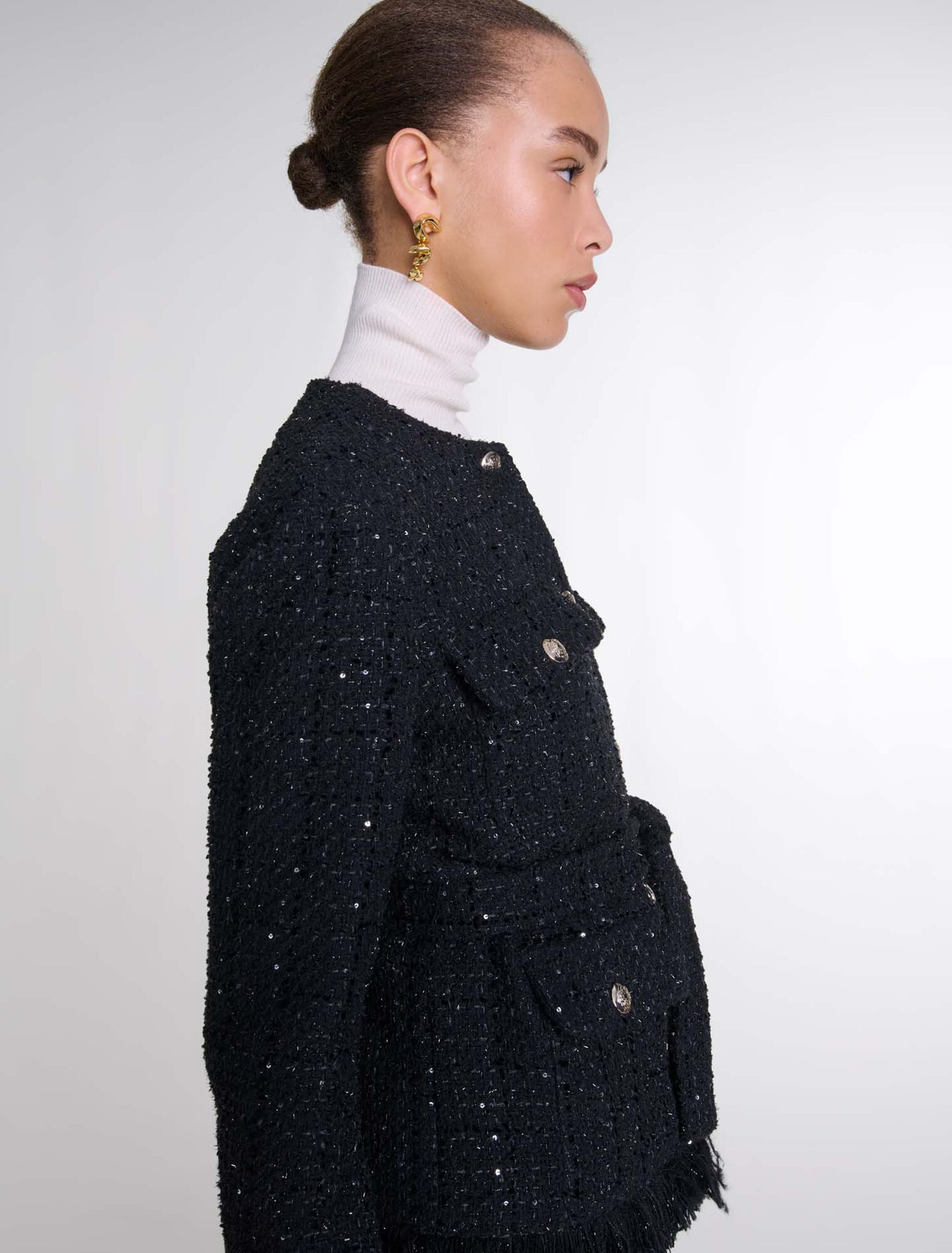Tweedjacke mit Pailletten
