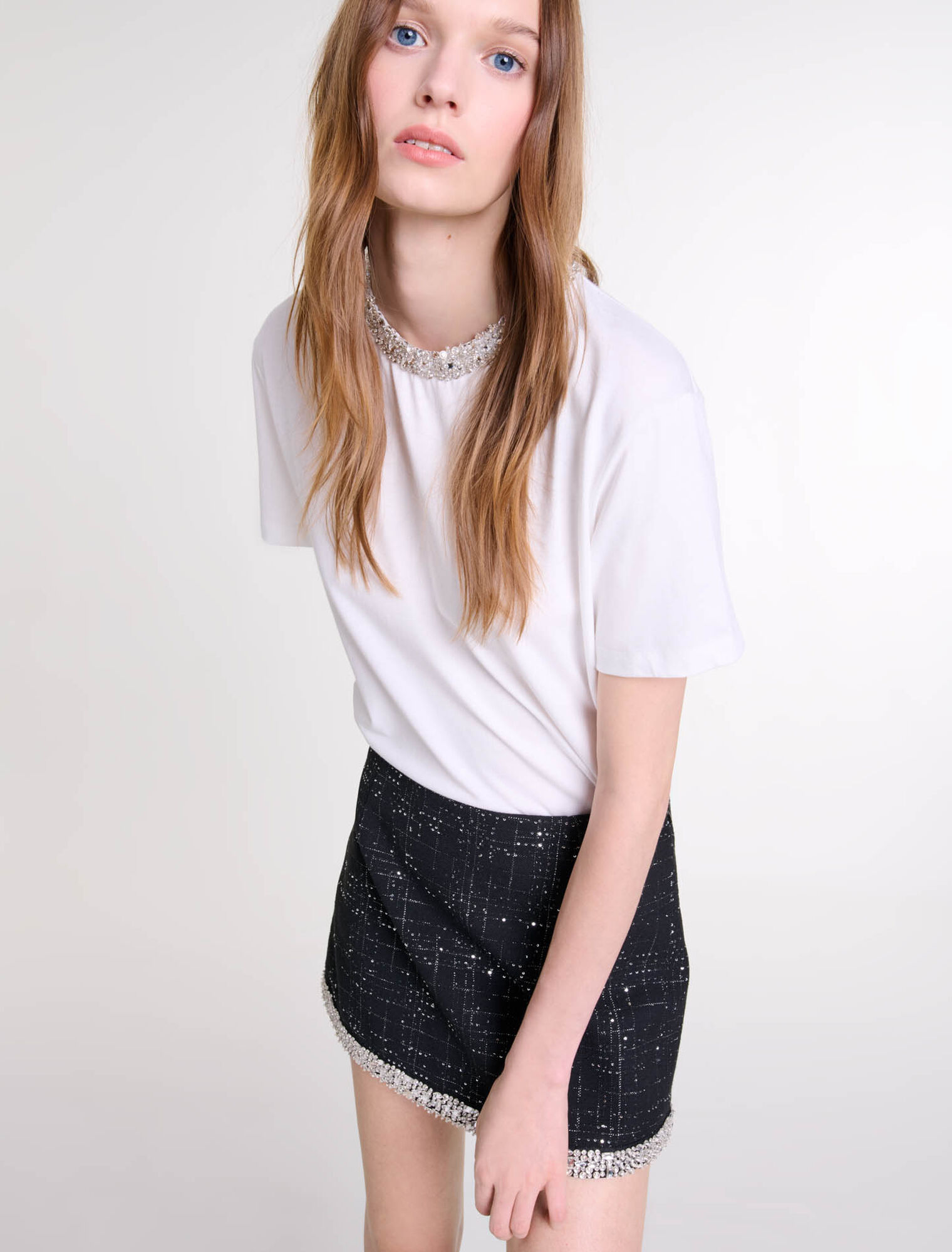 Shorts-Rock mit Pailletten