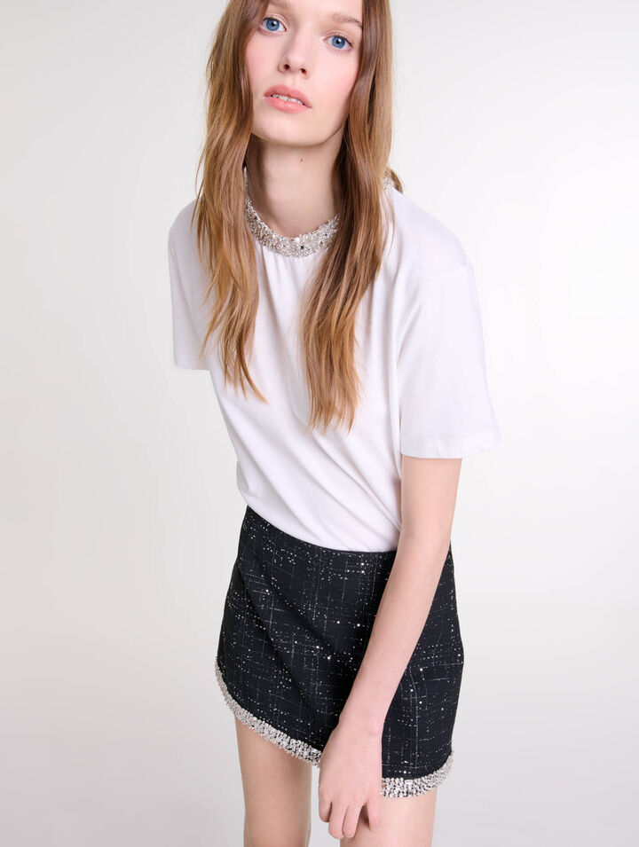 Shorts-Rock mit Pailletten