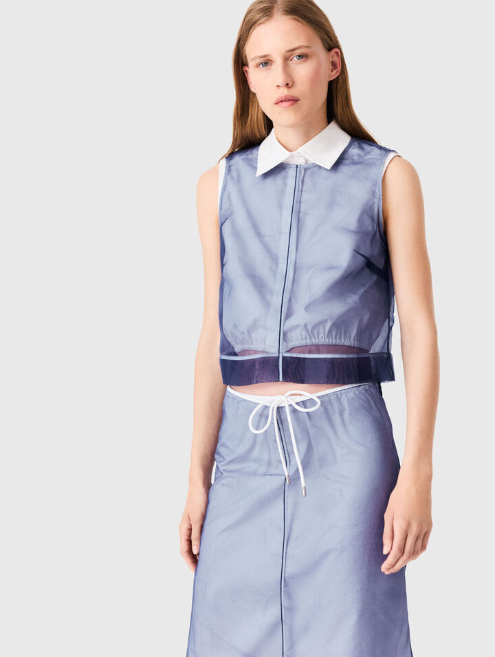Baumwolltop mit abnehmbarem Organza
