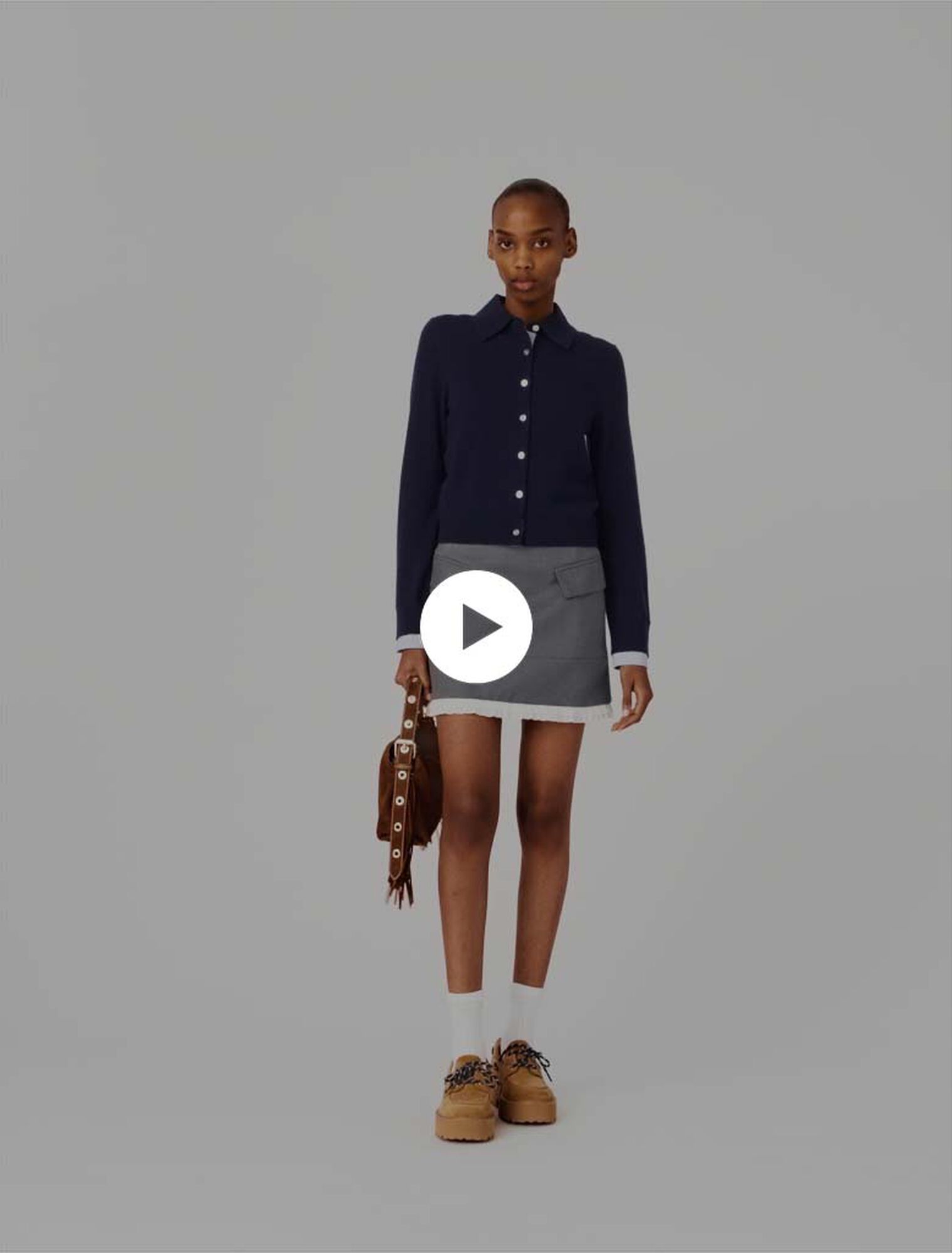 A-Linien-Rock aus Popeline mit Band