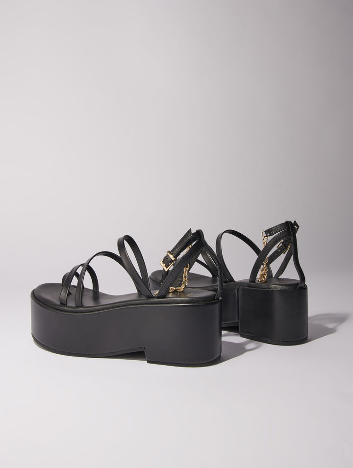 Keilsandalen aus Leder