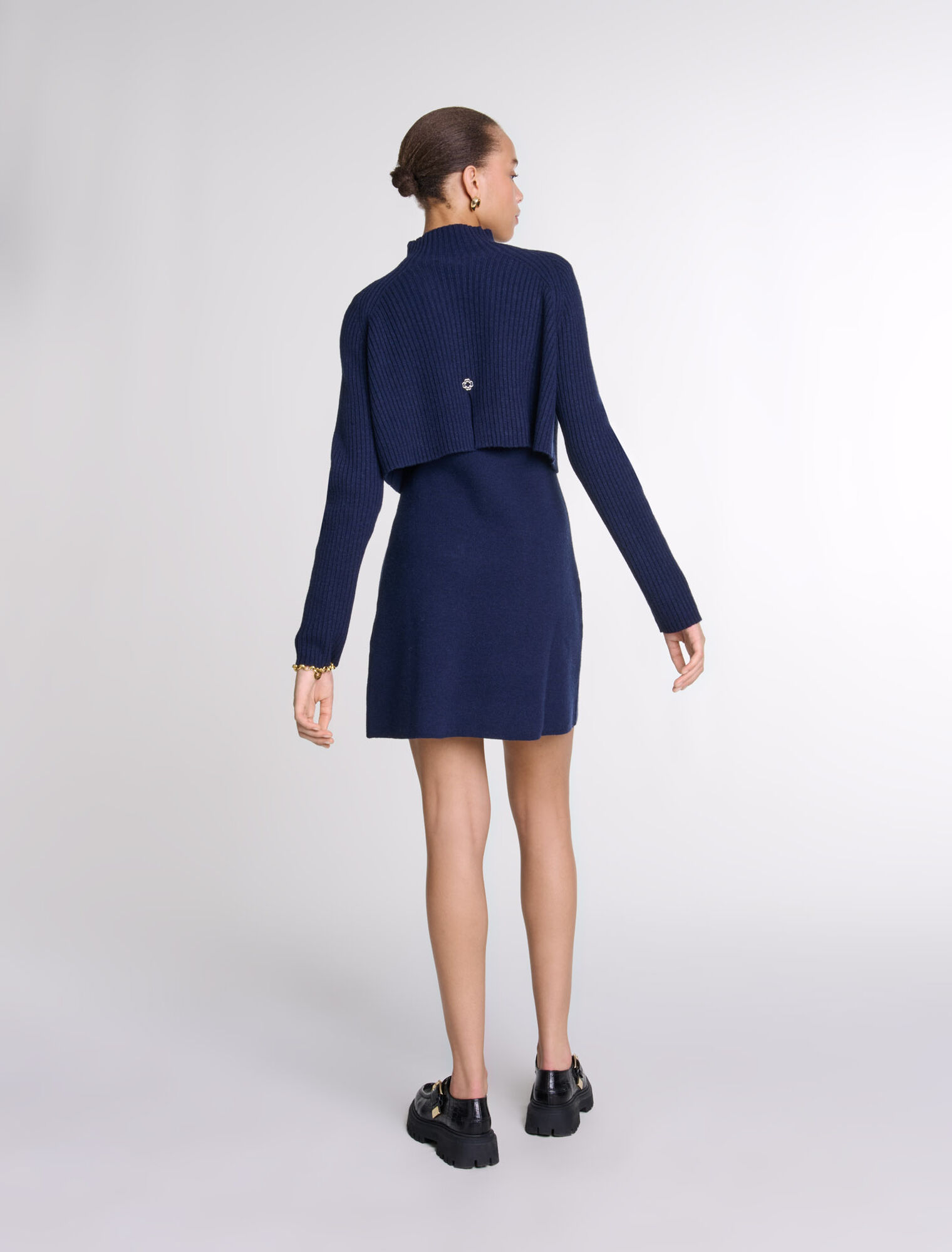 Kurzes 2-in-1 Strickkleid