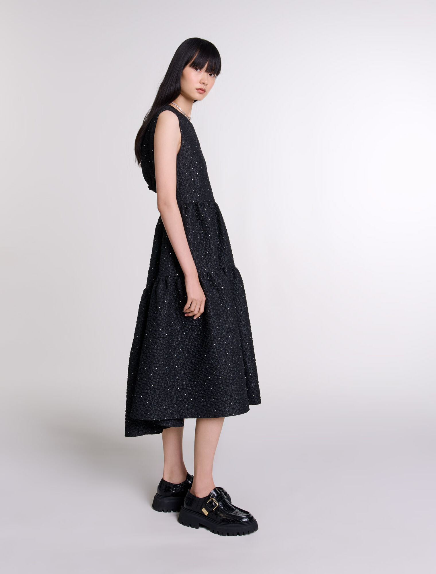 Langes Kleid mit Strass