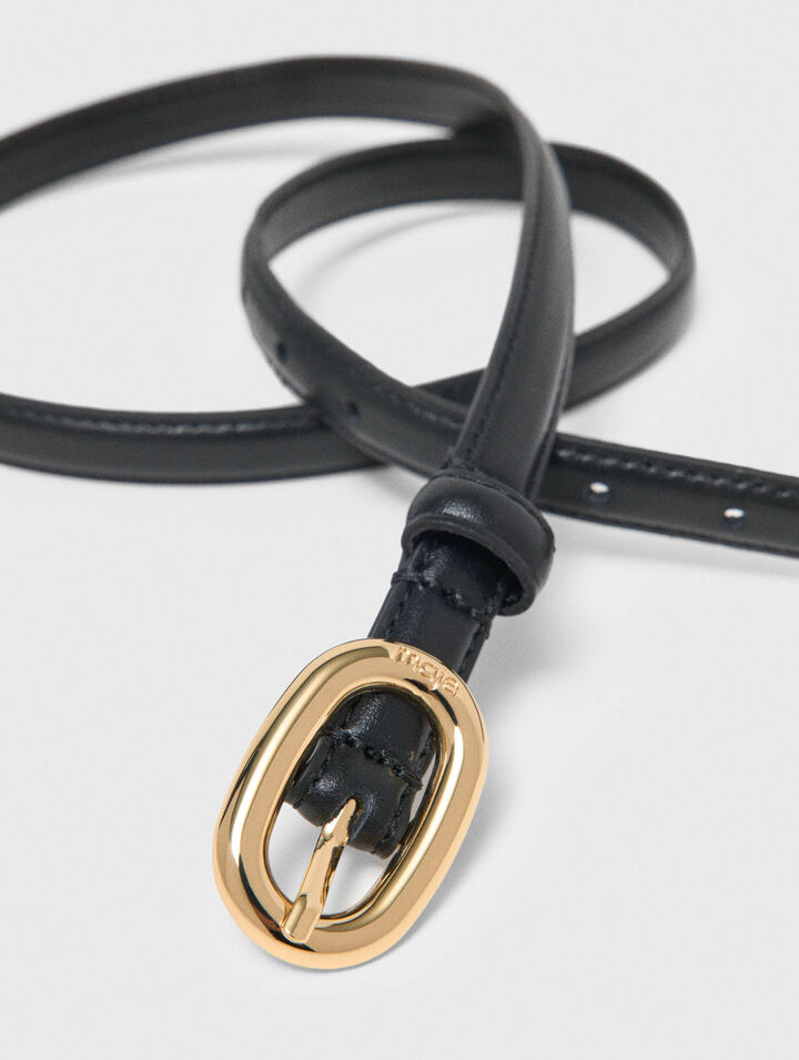 Schmaler Lederg&uuml;rtel, Ovalschnalle