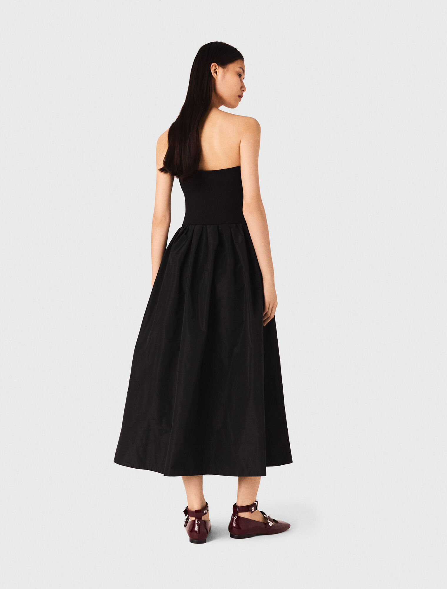 Bustierkleid aus Strick und Taft