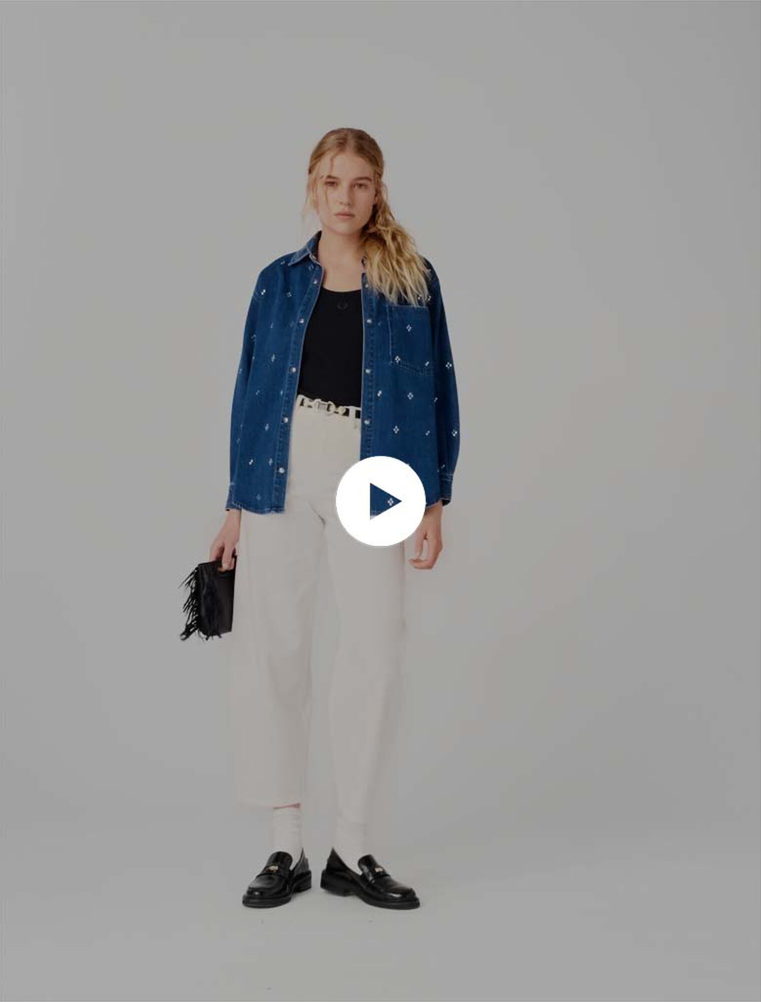 Jeanshemd mit Strass