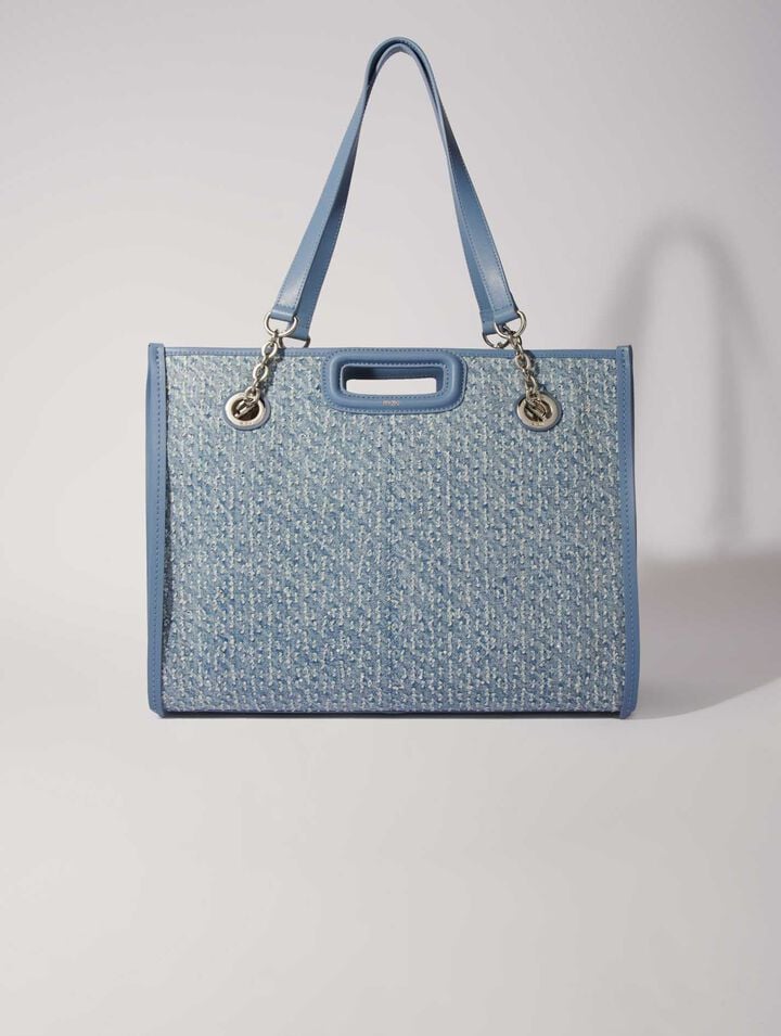 Tragetasche aus Denim und Strass