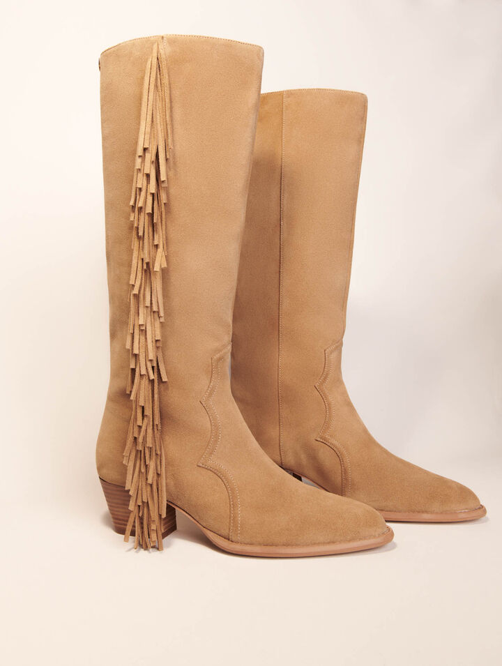 Westernstiefel aus Veloursleder