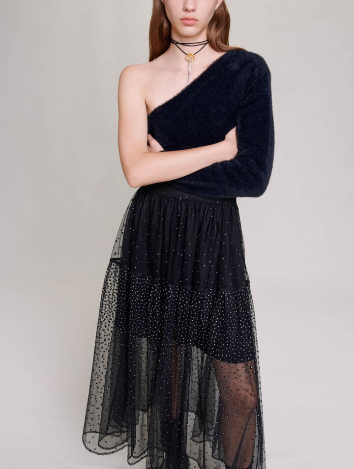 Langer Tüll-Rock mit Glitter