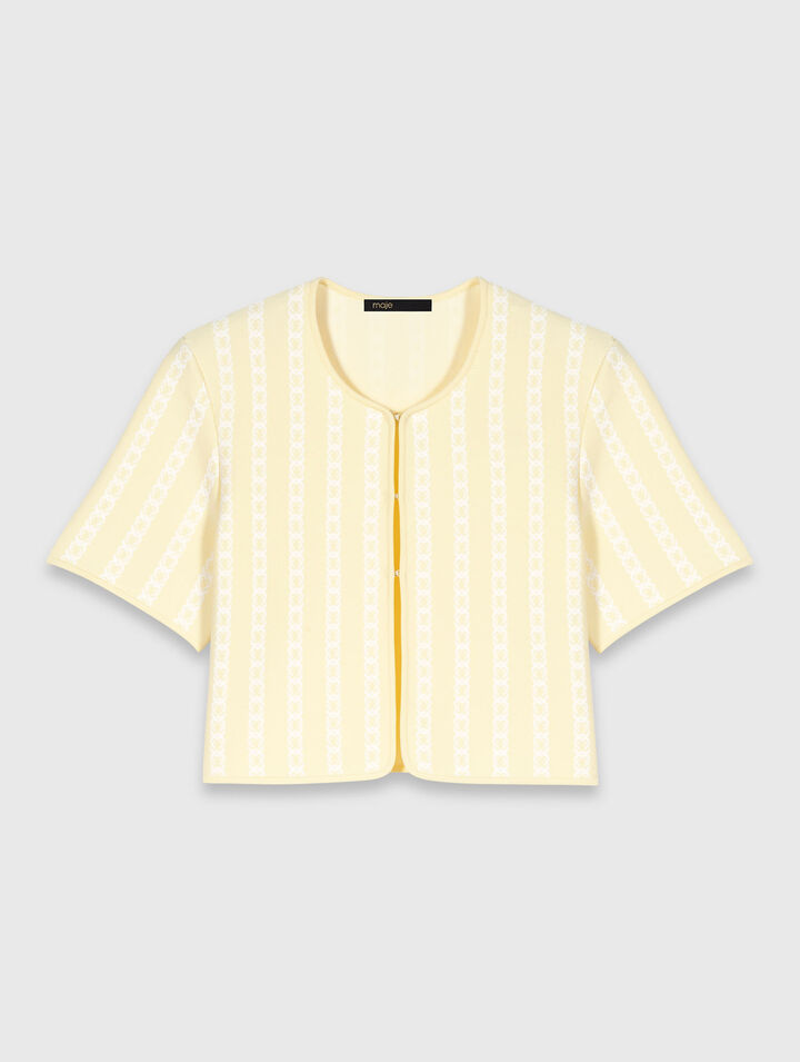 Kurzer Cardigan aus Jacquard-Strick