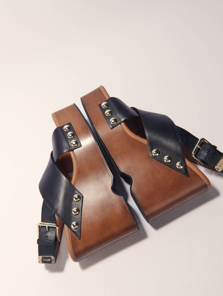 Plateau-Sandalen aus Leder