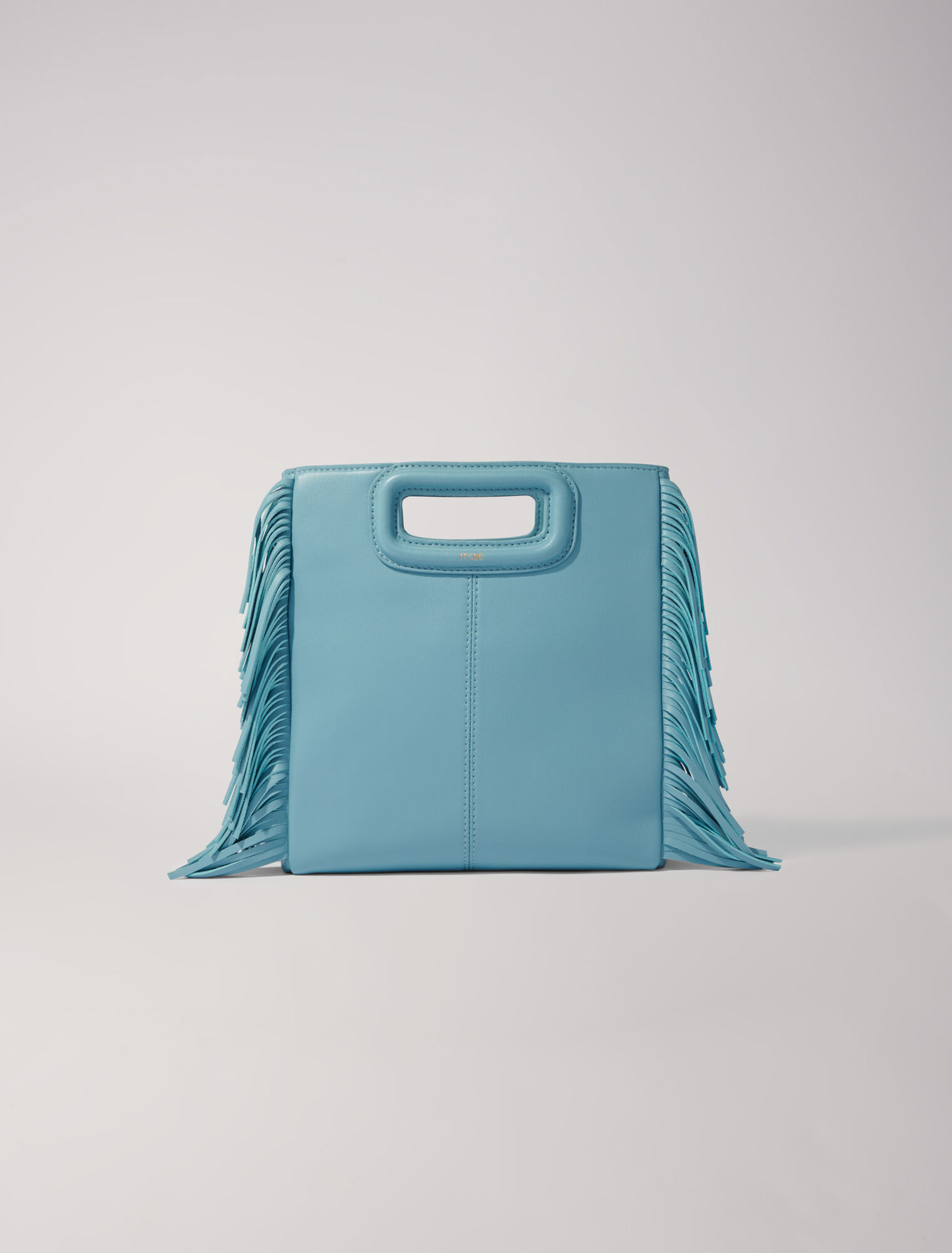 M-Tasche aus Glattleder mit Fransen