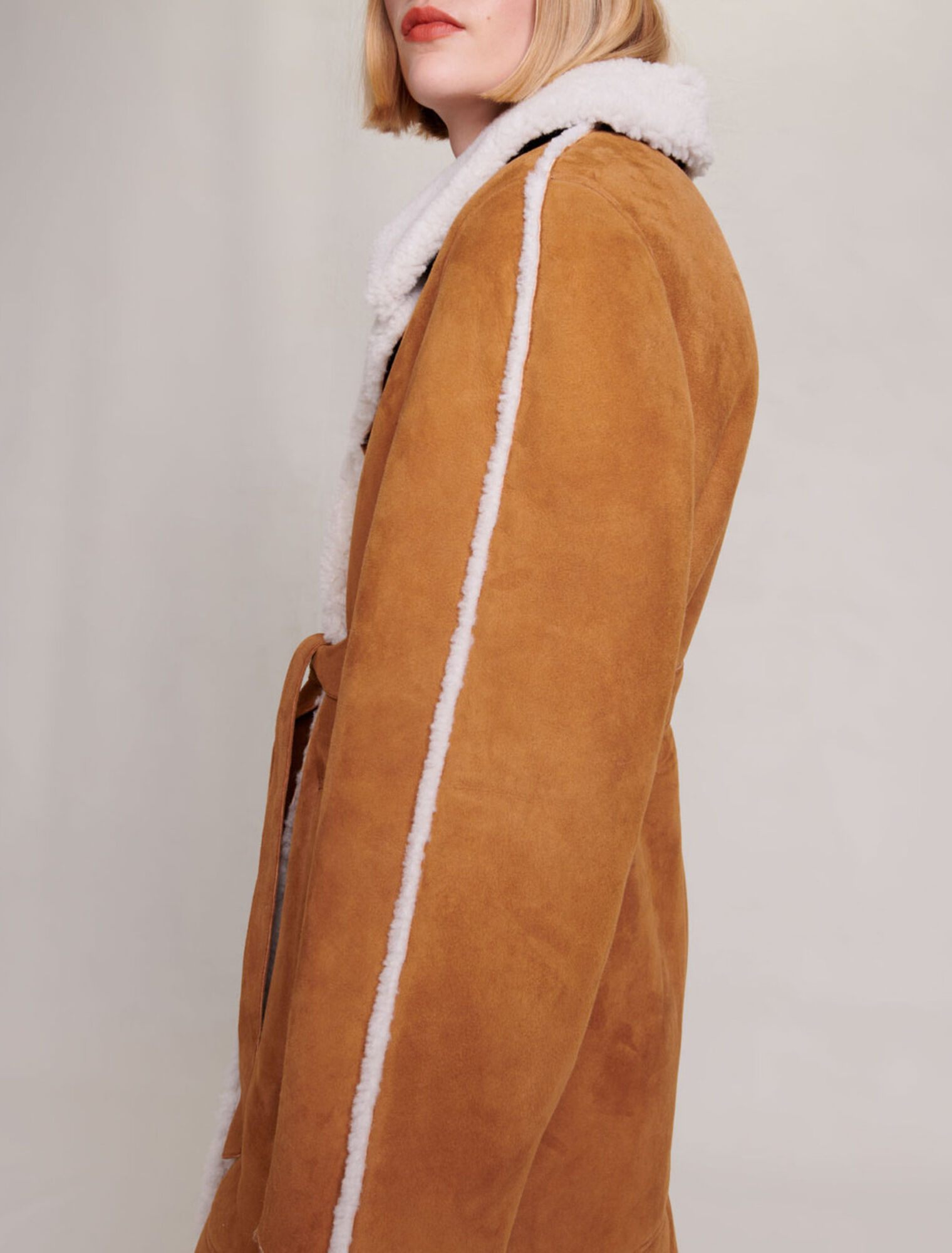 Langer Shearlingmantel