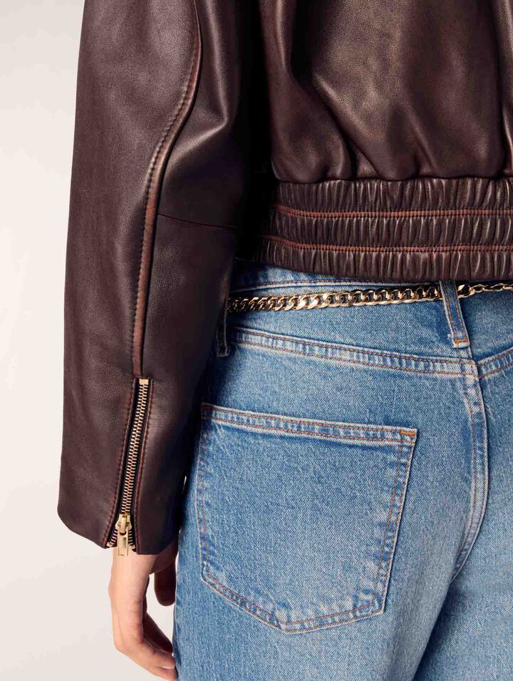 Jacke aus Leder im Vintage-Look