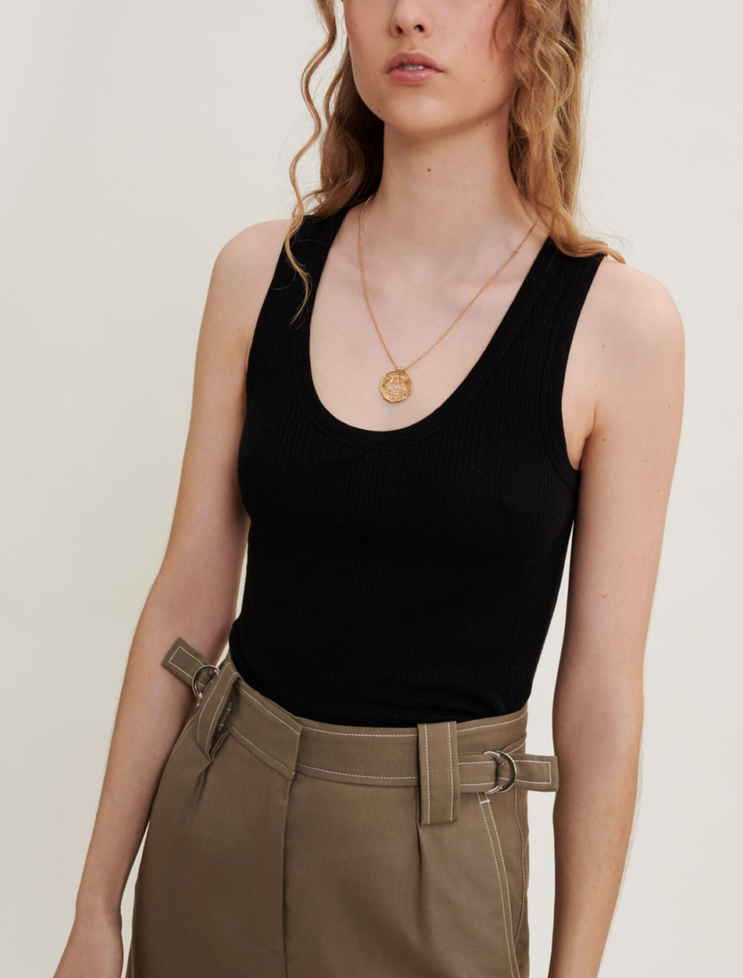 Tr&auml;gerhemd aus feinem gef&uuml;ttertem Jersey