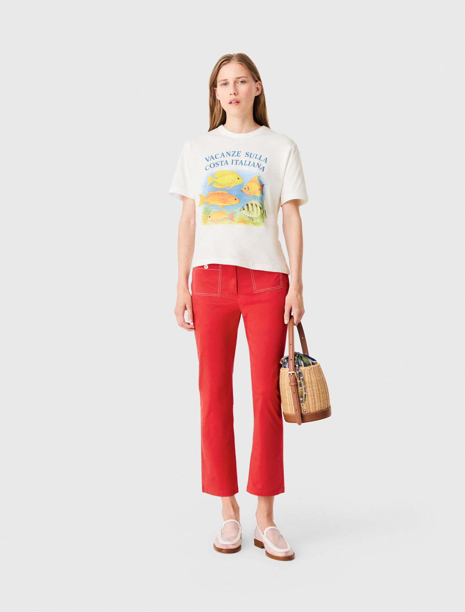 T-Shirt mit Fisch-Print