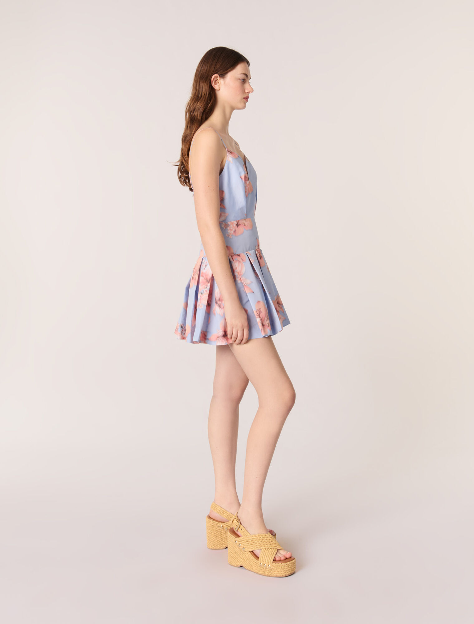 Kurzes Taftkleid mit Printmotiv