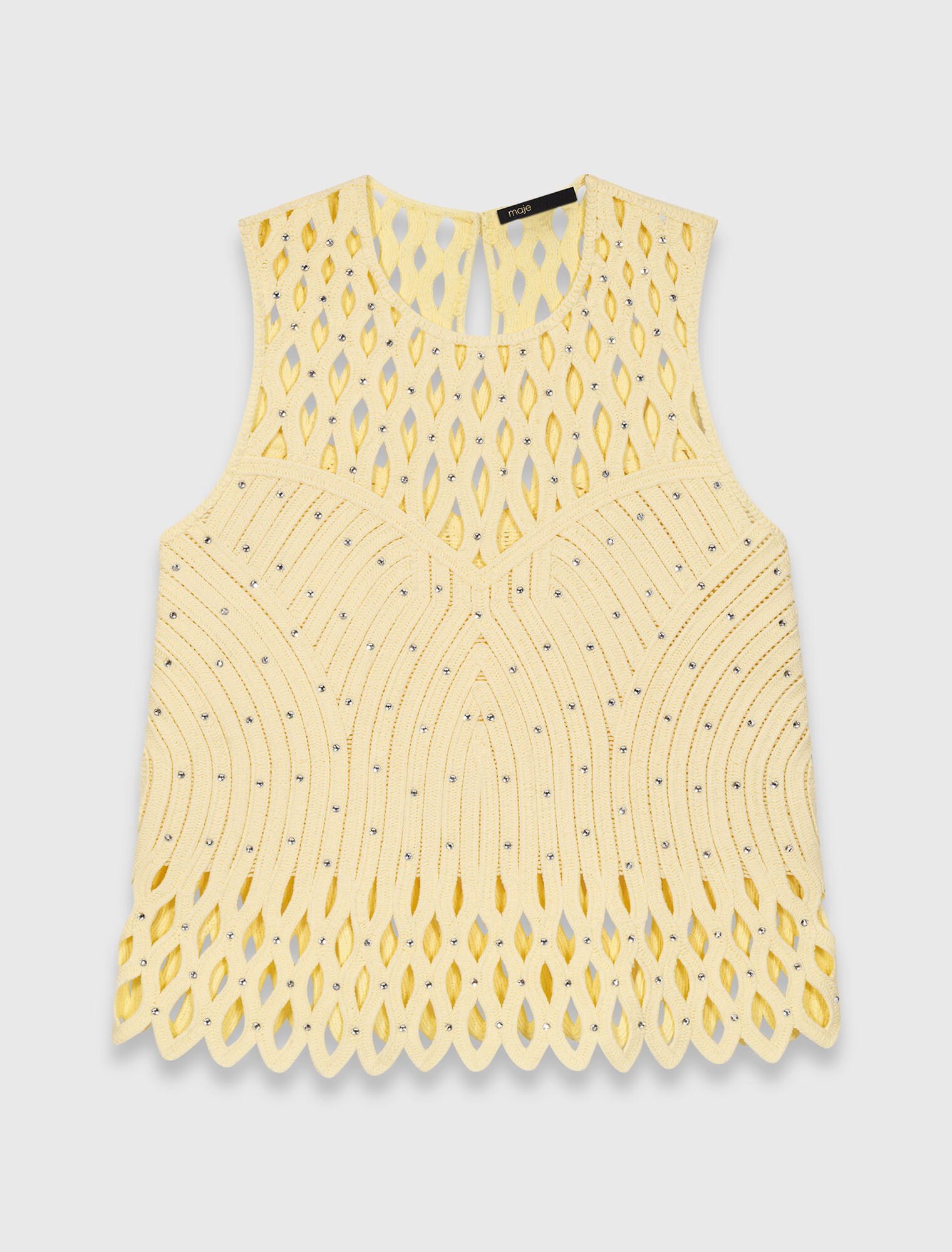 H&auml;keltop mit Strass