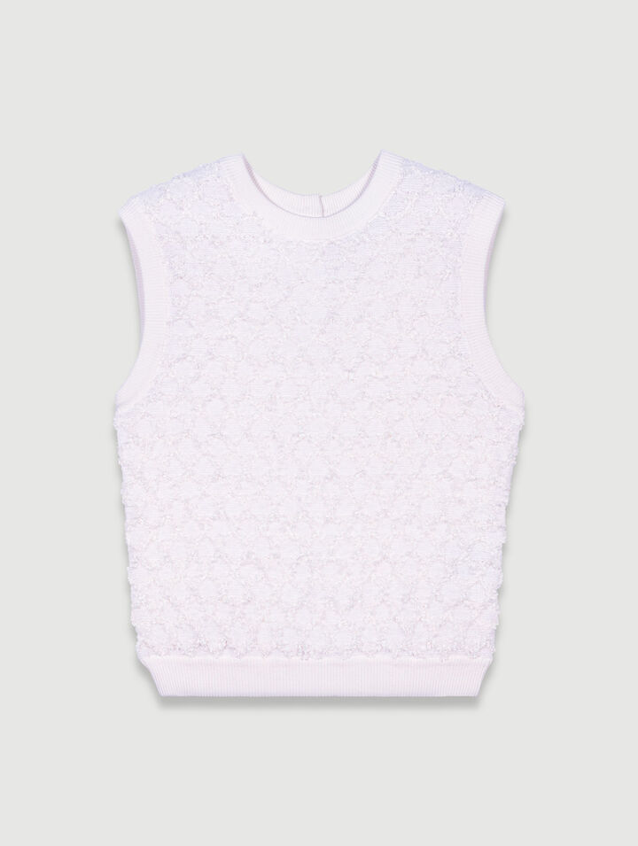 Ärmelloser Strickpullover