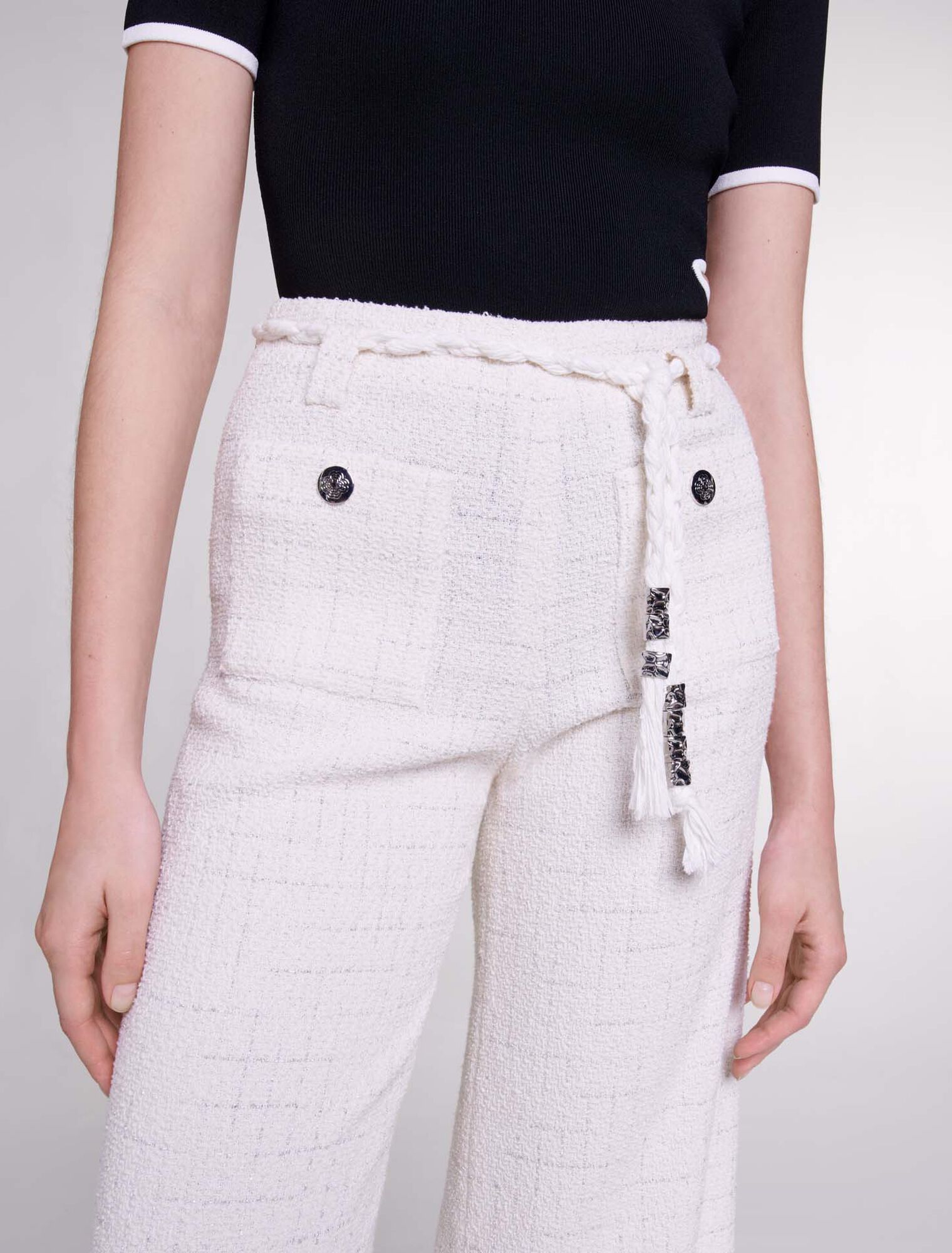 Tweed-Hose mit metallischen Fäden