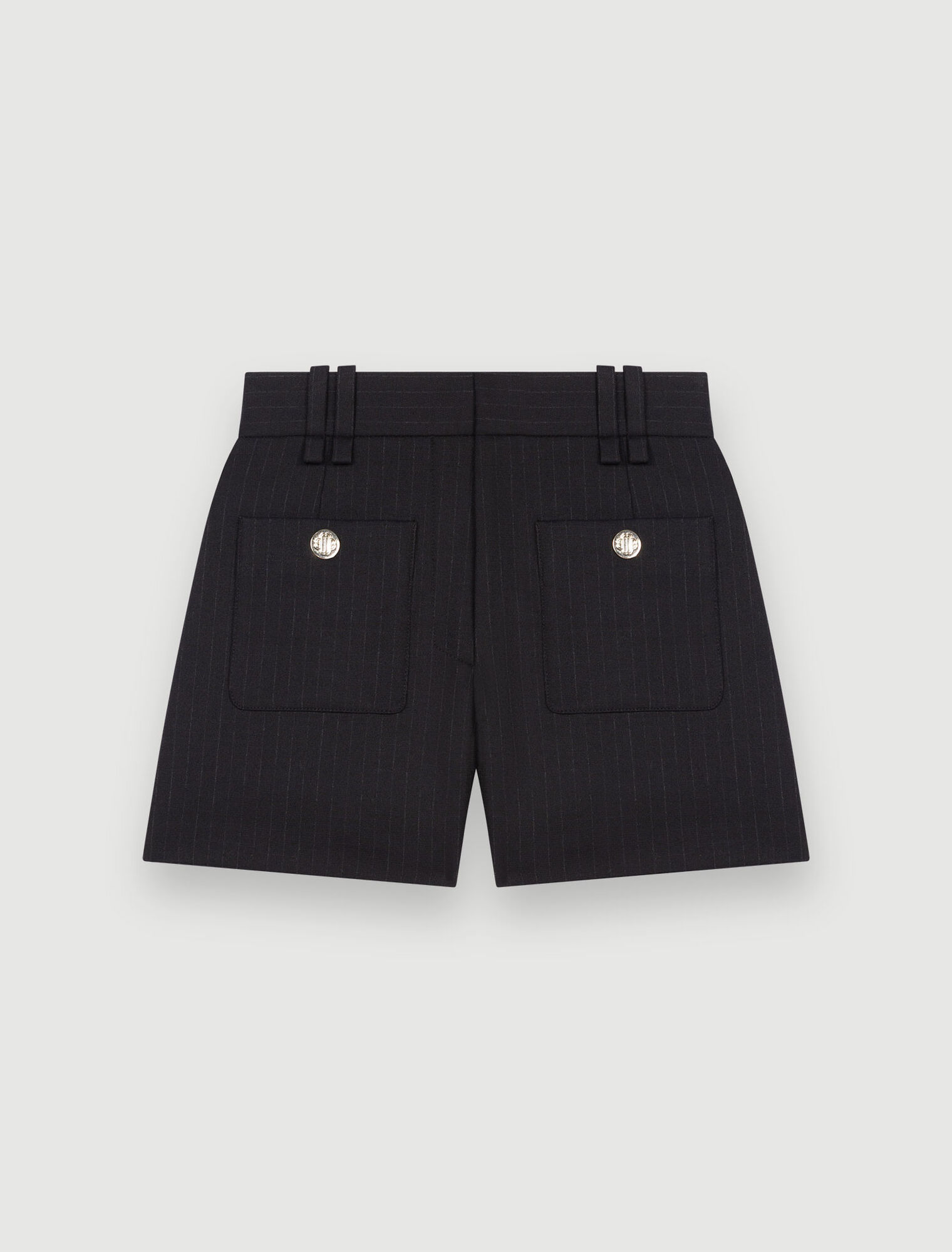 Shorts mit Tennisstreifen, Metalldetails