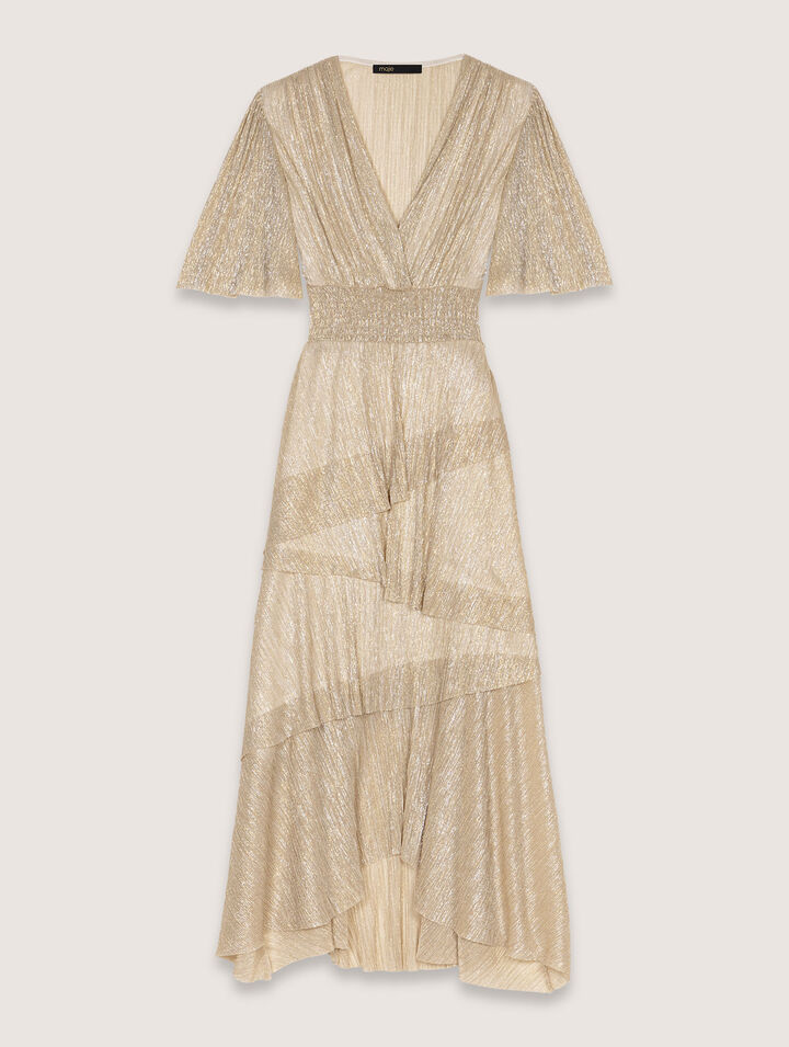 Metallic-Kleid mit Volants