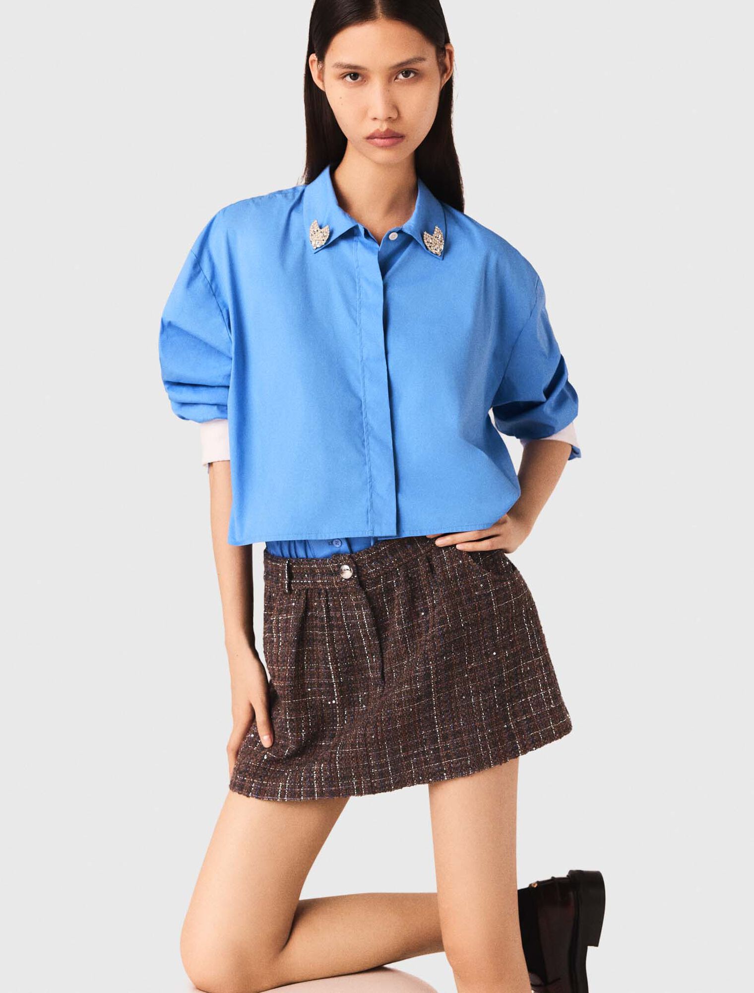 Shorts aus Tweed mit Elastikband