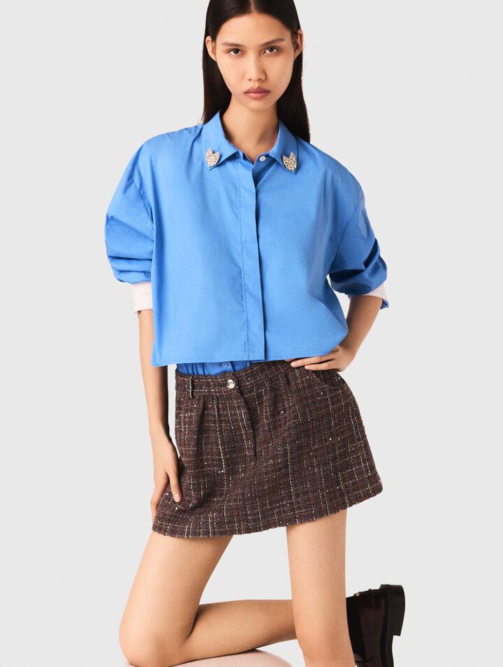 Shorts aus Tweed mit Elastikband