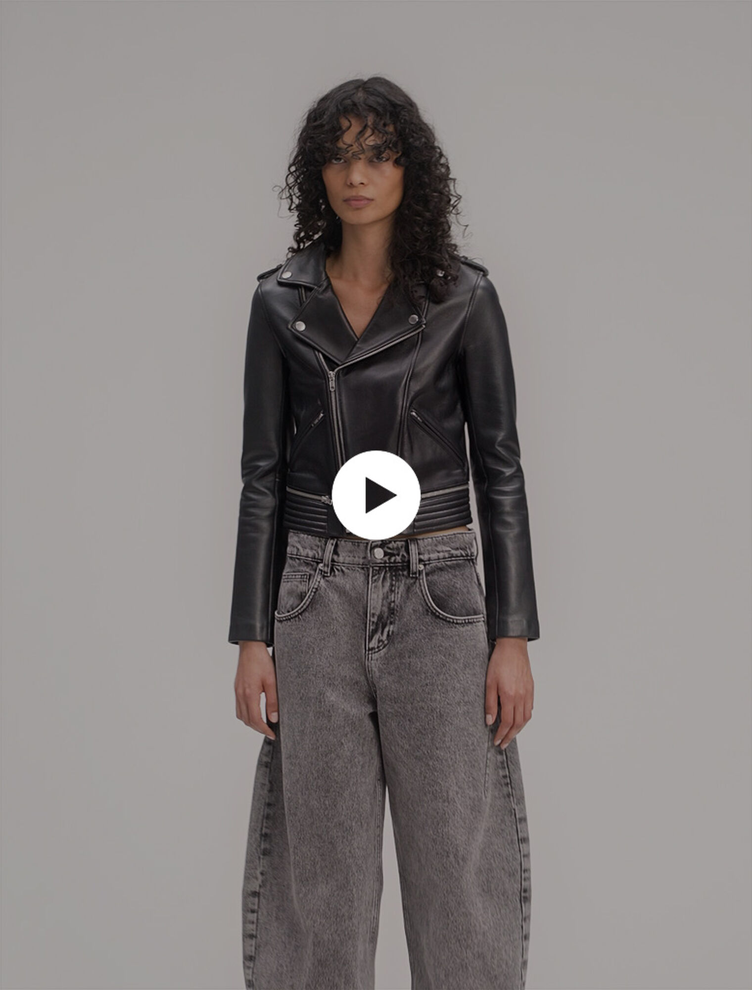Leather biker jacket