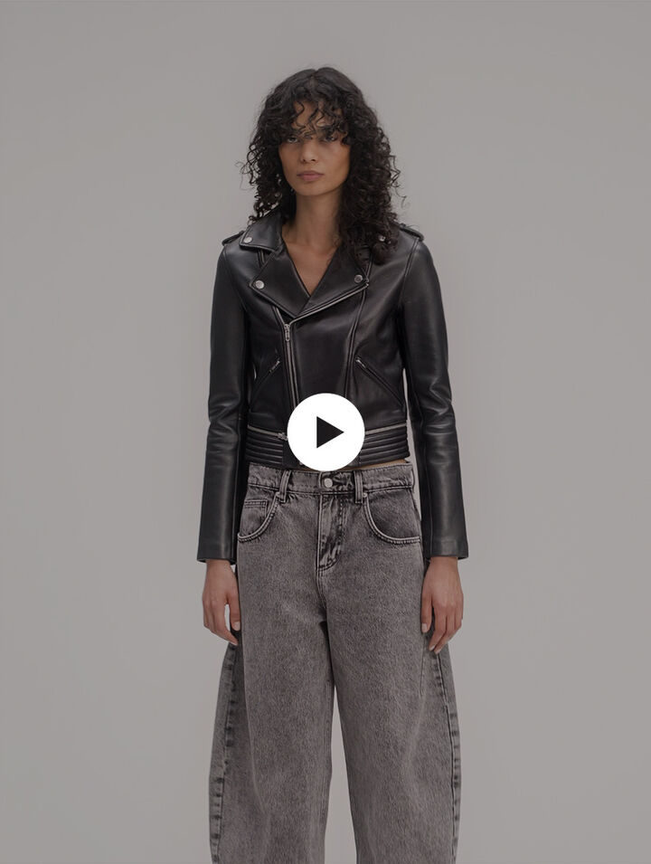 Leather biker jacket