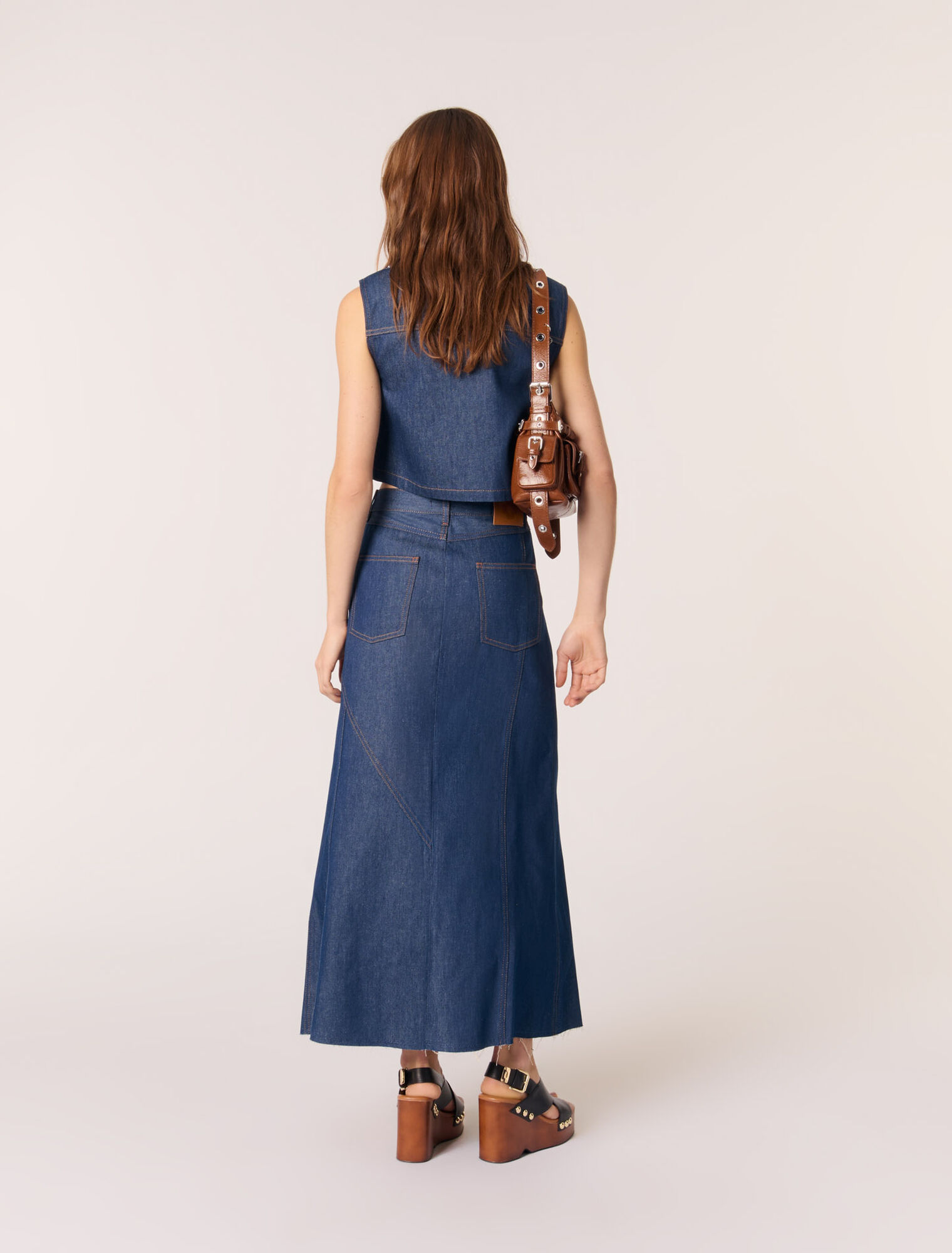 Kurze Weste aus Denim