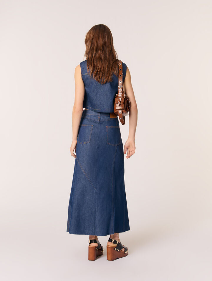 Kurze Weste aus Denim
