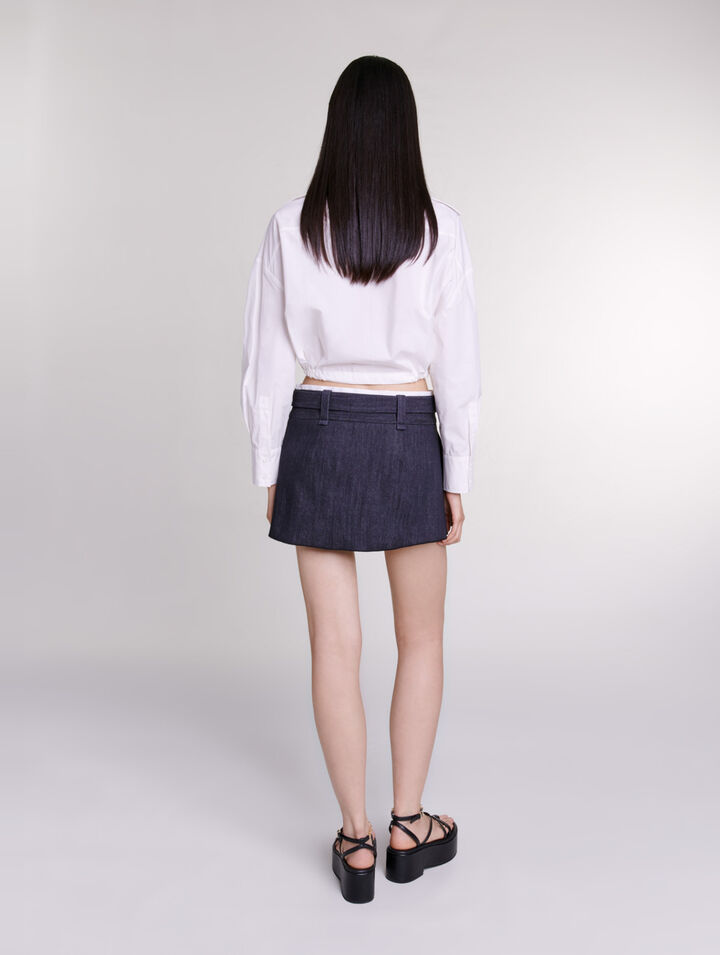 Schwarzer Minirock mit Jeans-Optik