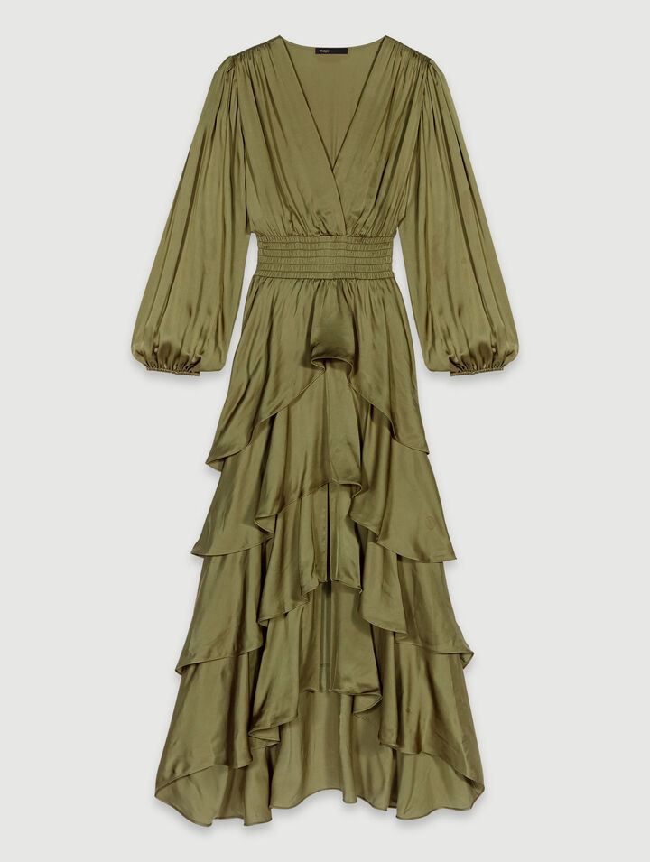 Langes Kleid mit Volants
