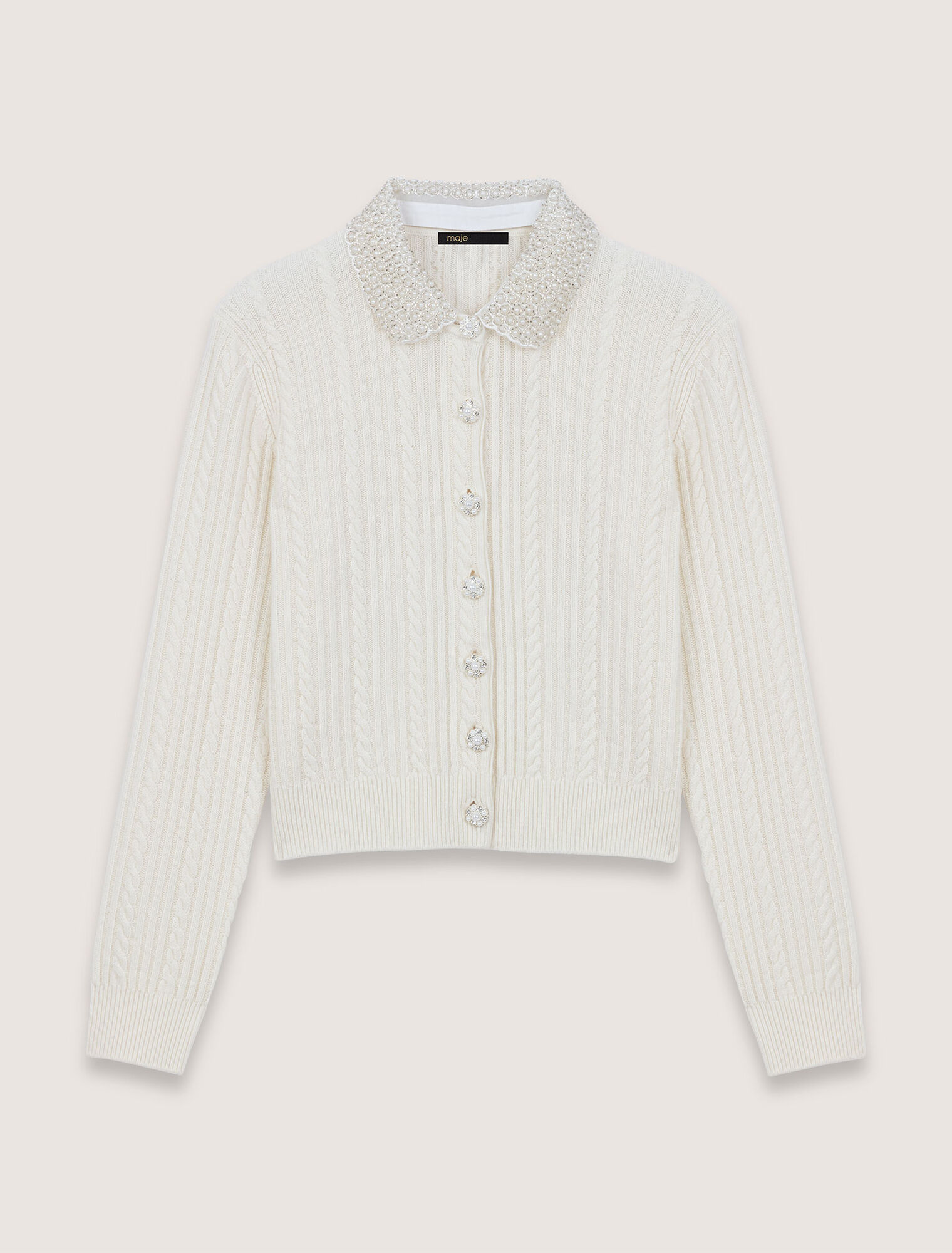 Strickjacke mit abnehmbarem Kragen