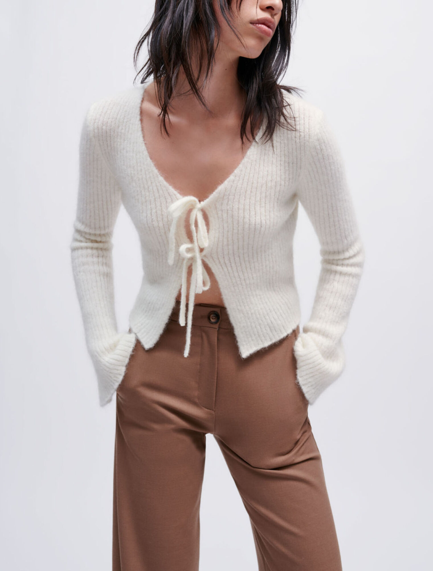 Strickjacke aus Stretch-Strick
