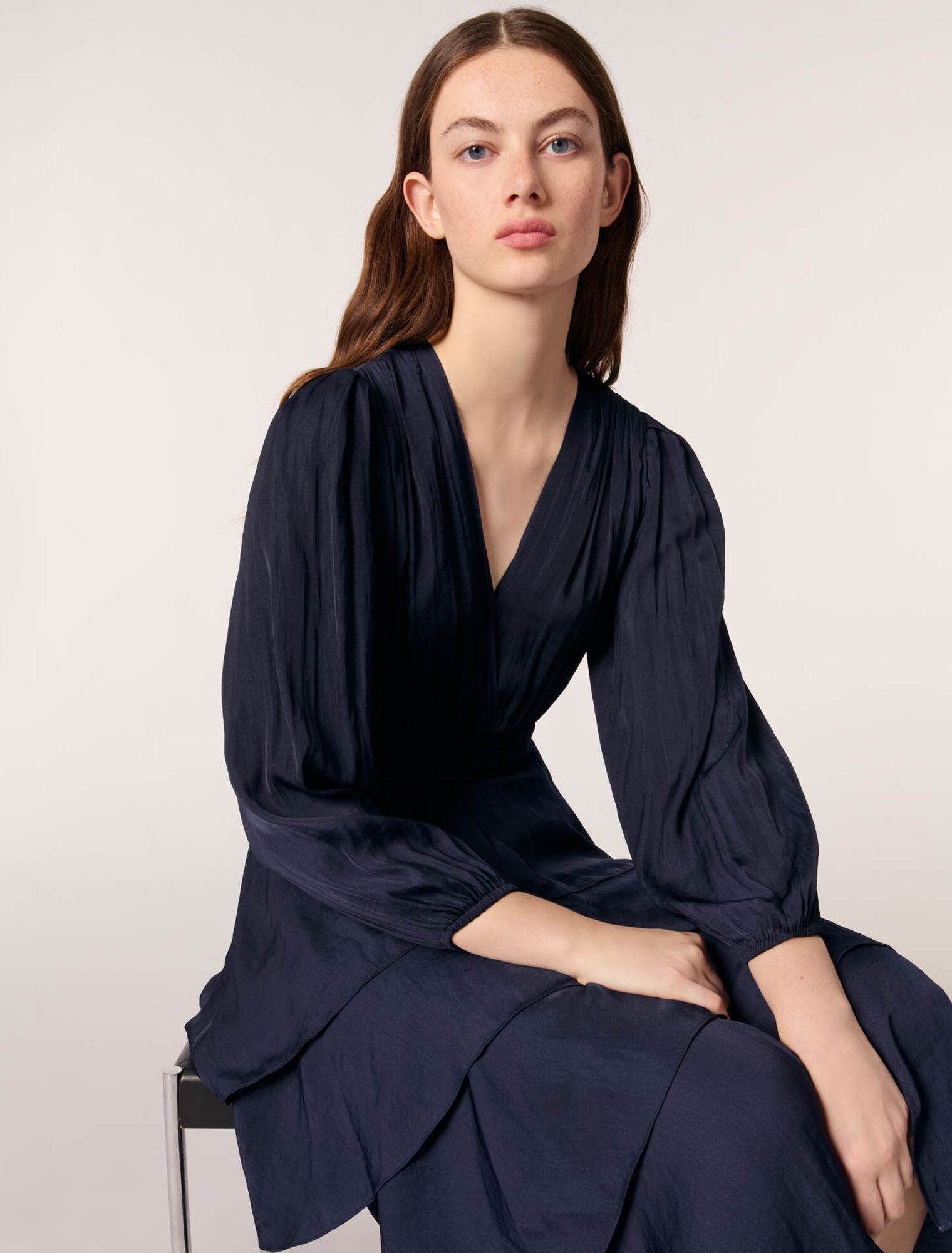 Langes Rüschenkleid