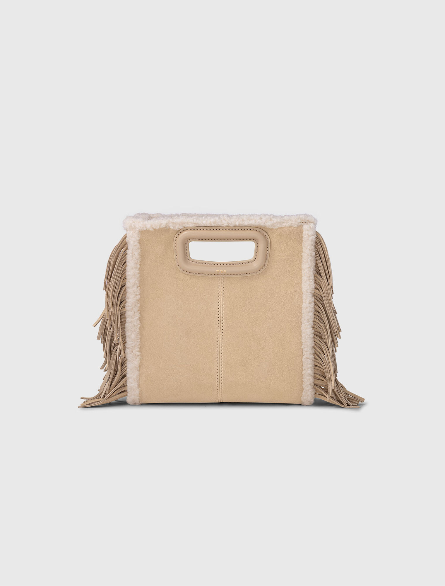 M-Tasche aus Velours und Felloptik