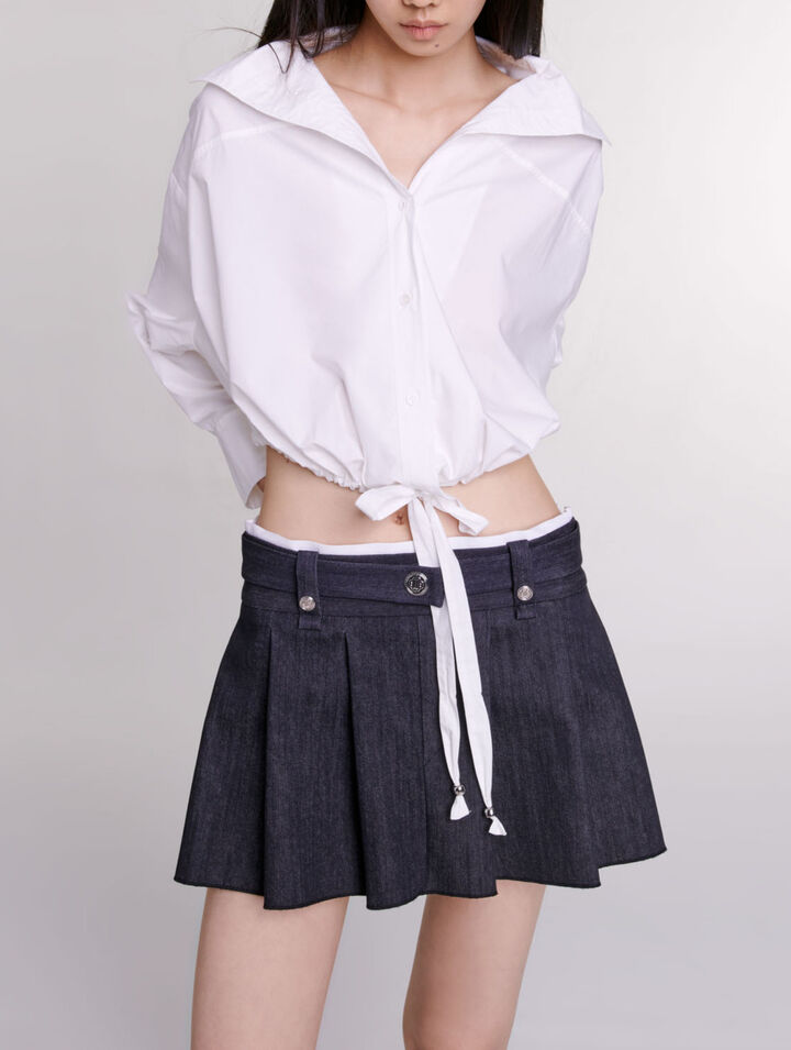 Schwarzer Minirock mit Jeans-Optik