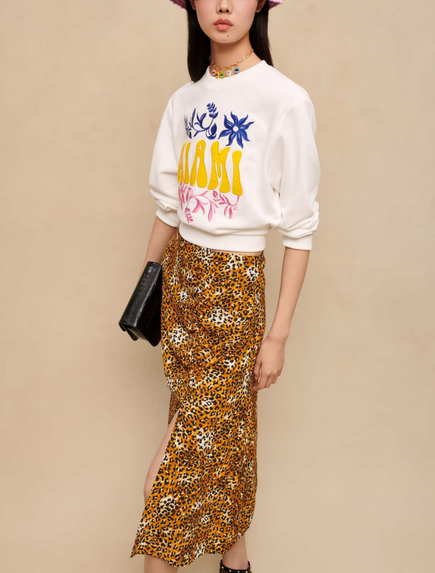 Midirock mit Leopardenmuster