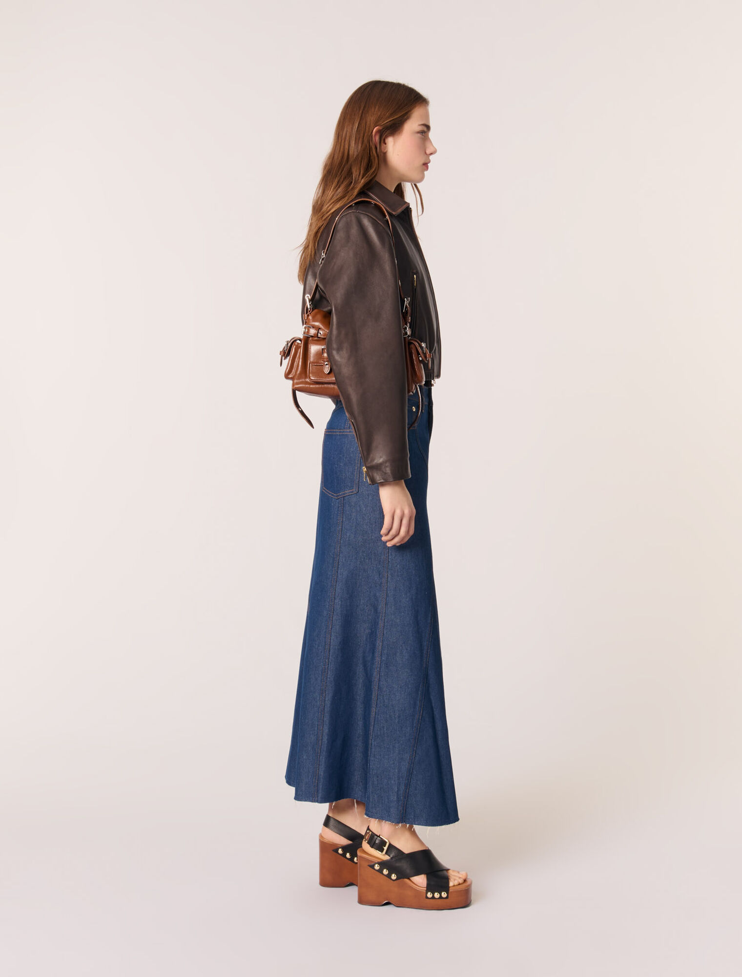 Langer Jeansrock