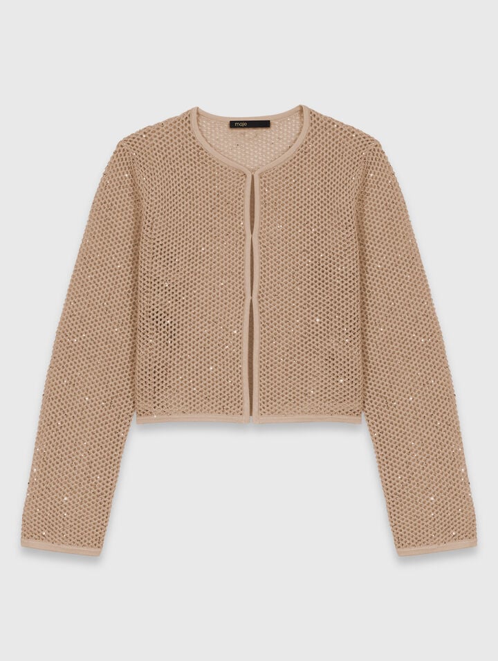 Strick-Cardigan mit Strass