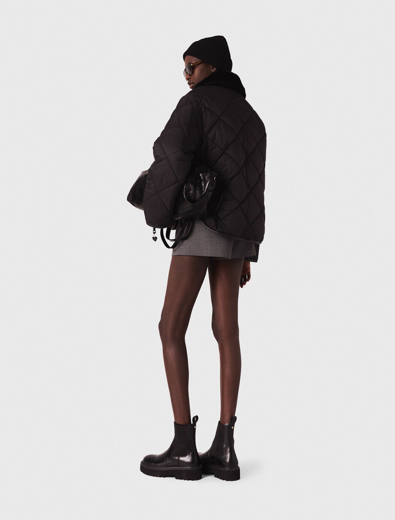Wende-Daunenjacke mit Pailletten