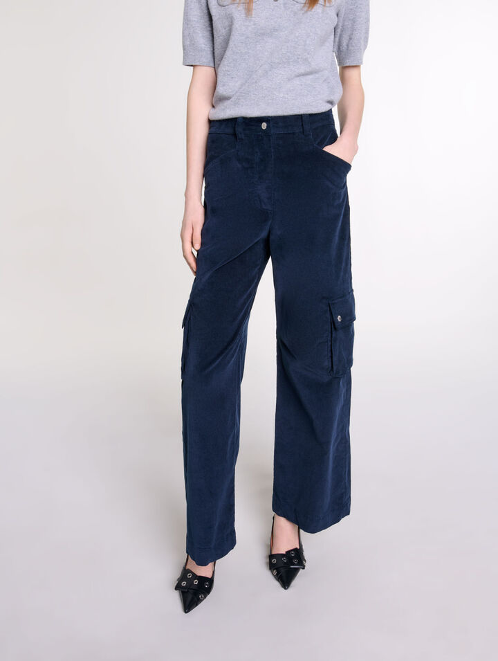 Cargohose aus Velours