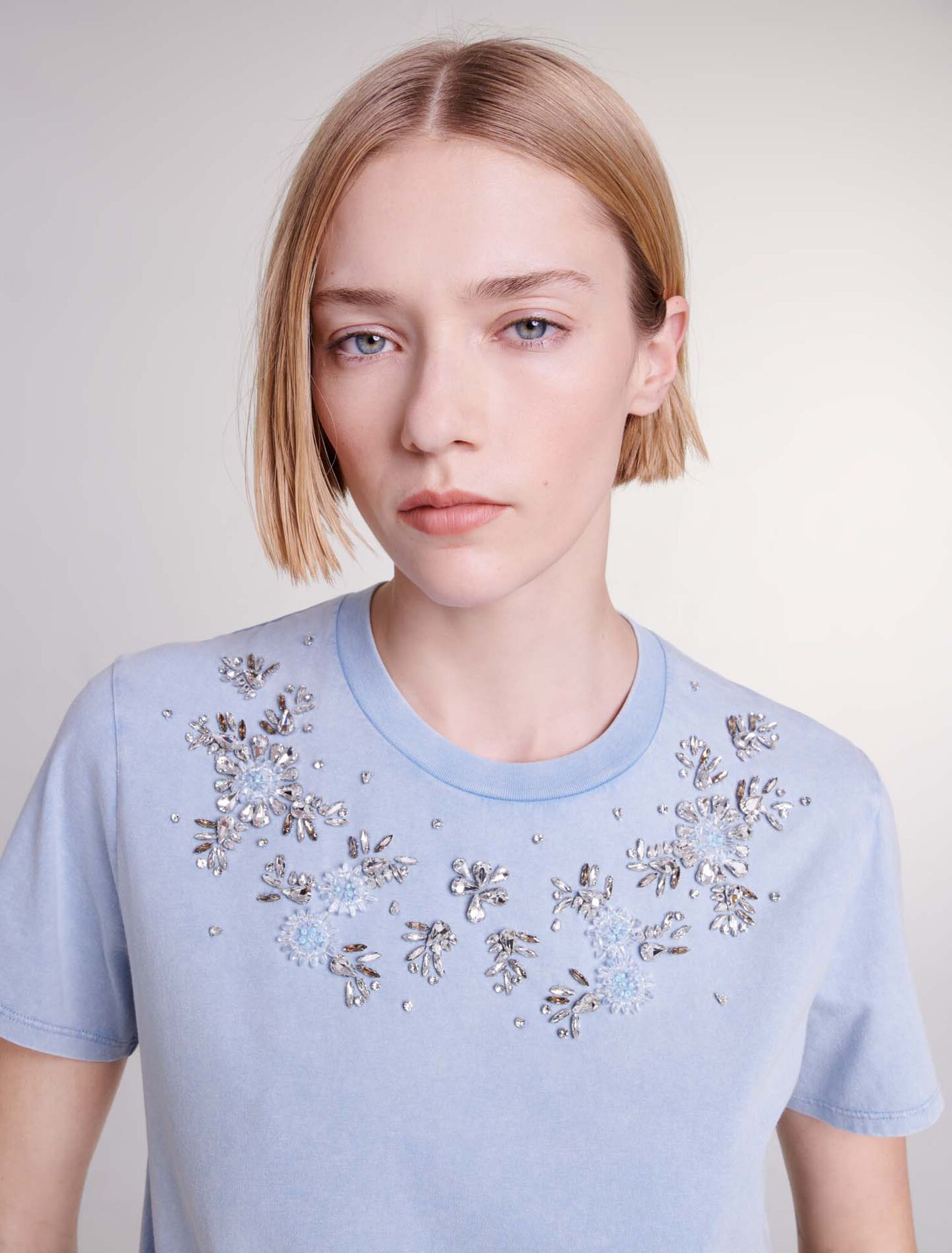 T-Shirt mit Strassbesatz