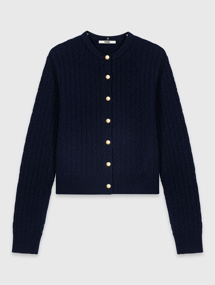 Cardigan mit Popeline-Kragen