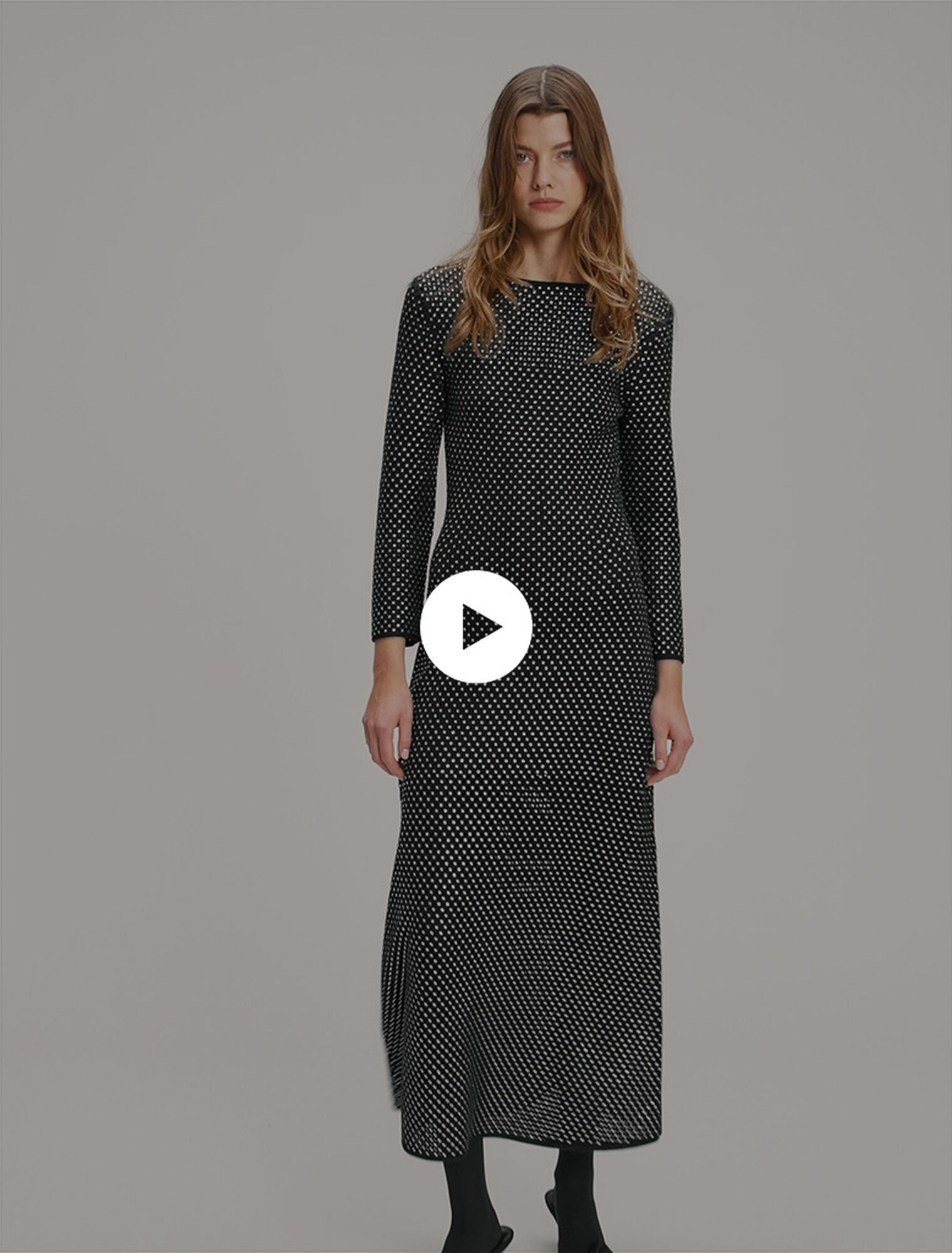 Langes Strass-Kleid