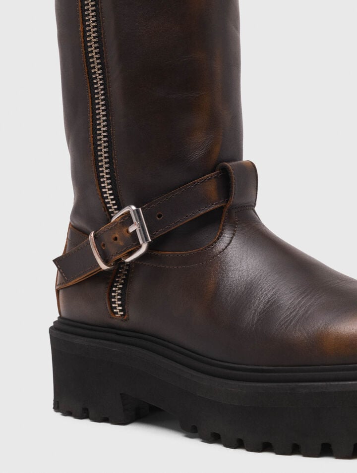 Bikerstiefel aus Leder