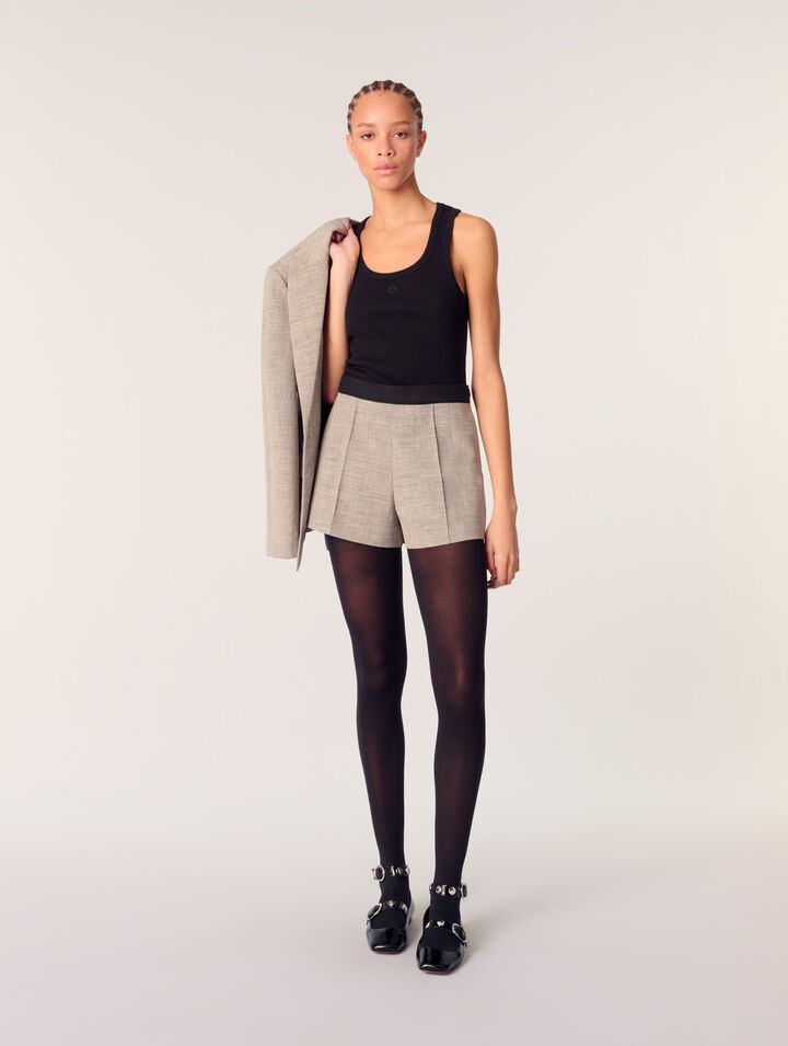 Anzugshorts mit Abnähern